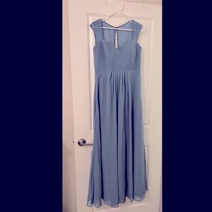 Beautiful powder blue bridesmaids dress